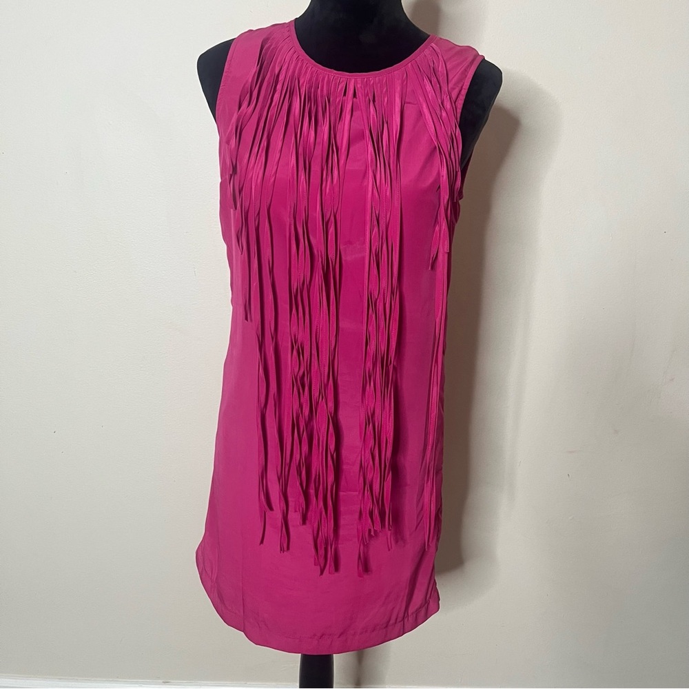 Brand + Label Women’s Hot Pink Sleeveless Tassel‎ Mini Dress Sz S